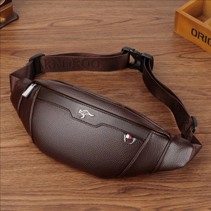Running Gear Bag - Business Leather Waist Bag Multifunctional Workout