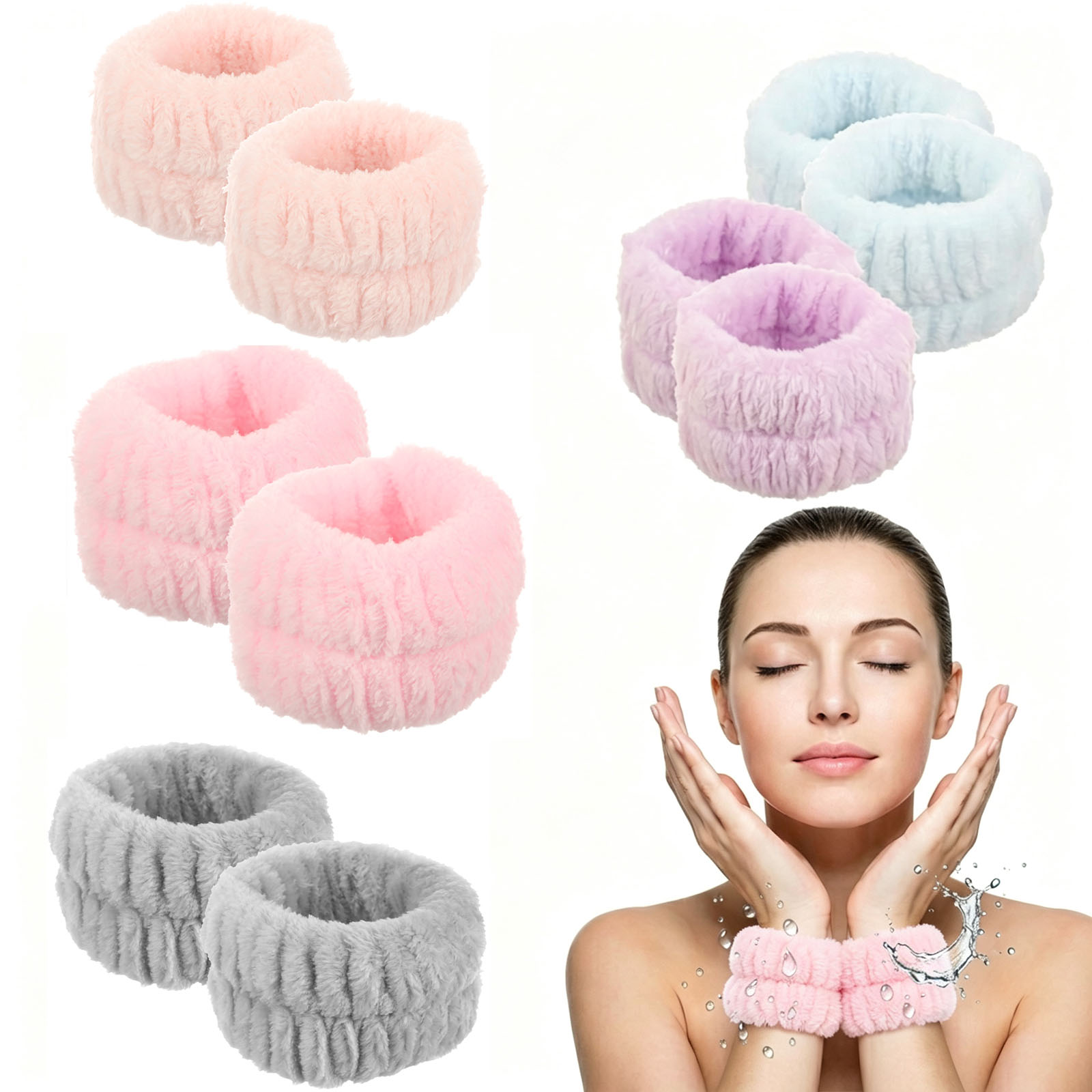 Sweat Band Wrist - 2Pcs Wrist Band Washing Face Spa