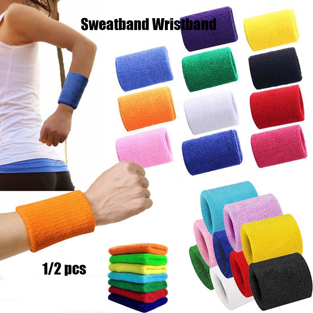 1/2Pcs Unisex Wristbands Sport - Sweat Band Wrist บทวิจารณ์และราคา