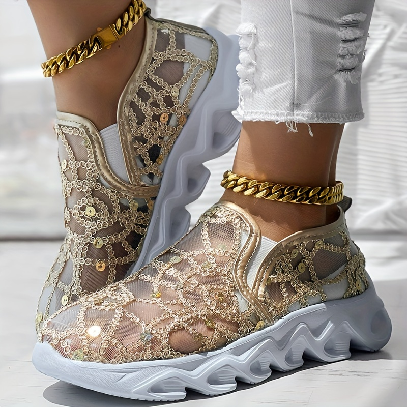 Women Sneakers New Lace Flats  - Running Gear For Women บทวิจารณ์และราคา
