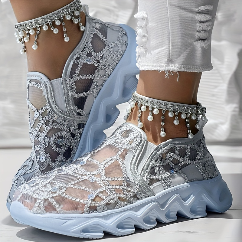 Women Sneakers New Lace Flats  - Running Gear For Women บทวิจารณ์และราคา