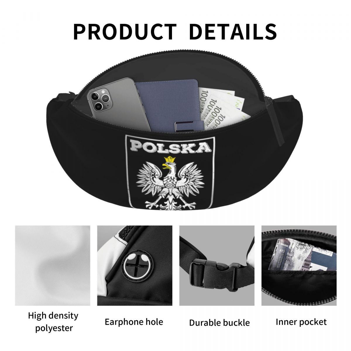 Crossbody Waist Bag Polska Log - Running Gear Logos บทวิจารณ์และราคา