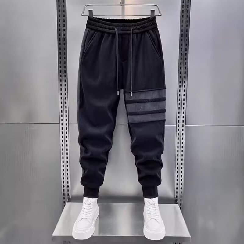 Trendy Men Black Joggers Autum - Running Gear Winter บทวิจารณ์และราคา