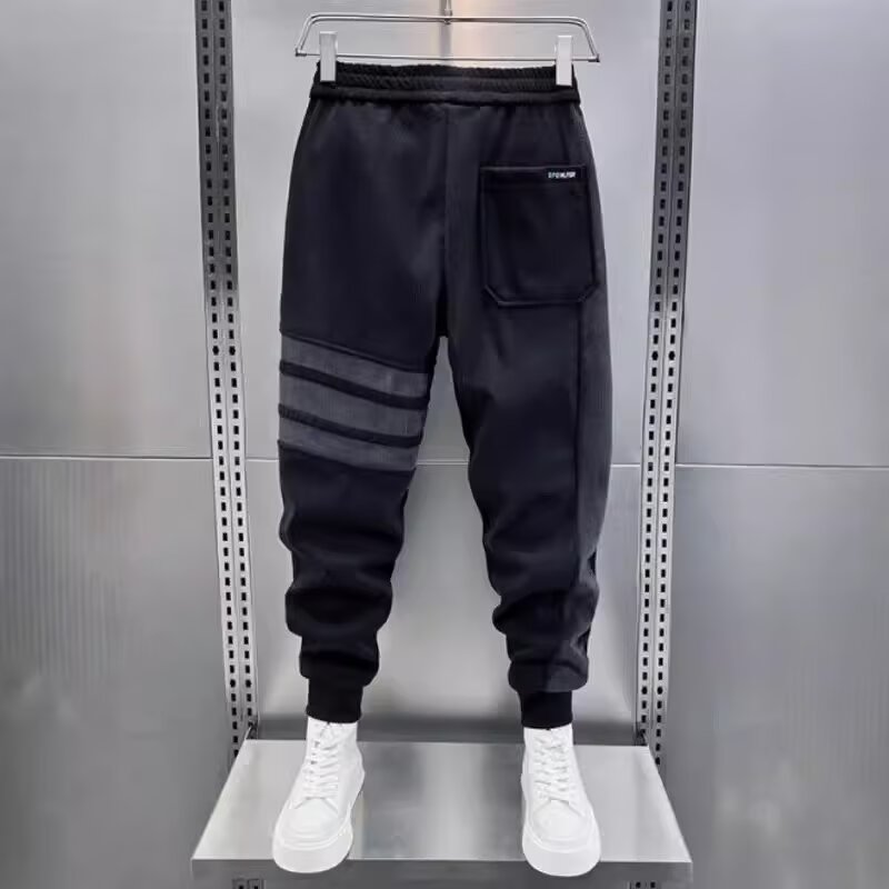 Trendy Men Black Joggers Autum - Running Gear Winter บทวิจารณ์และราคา