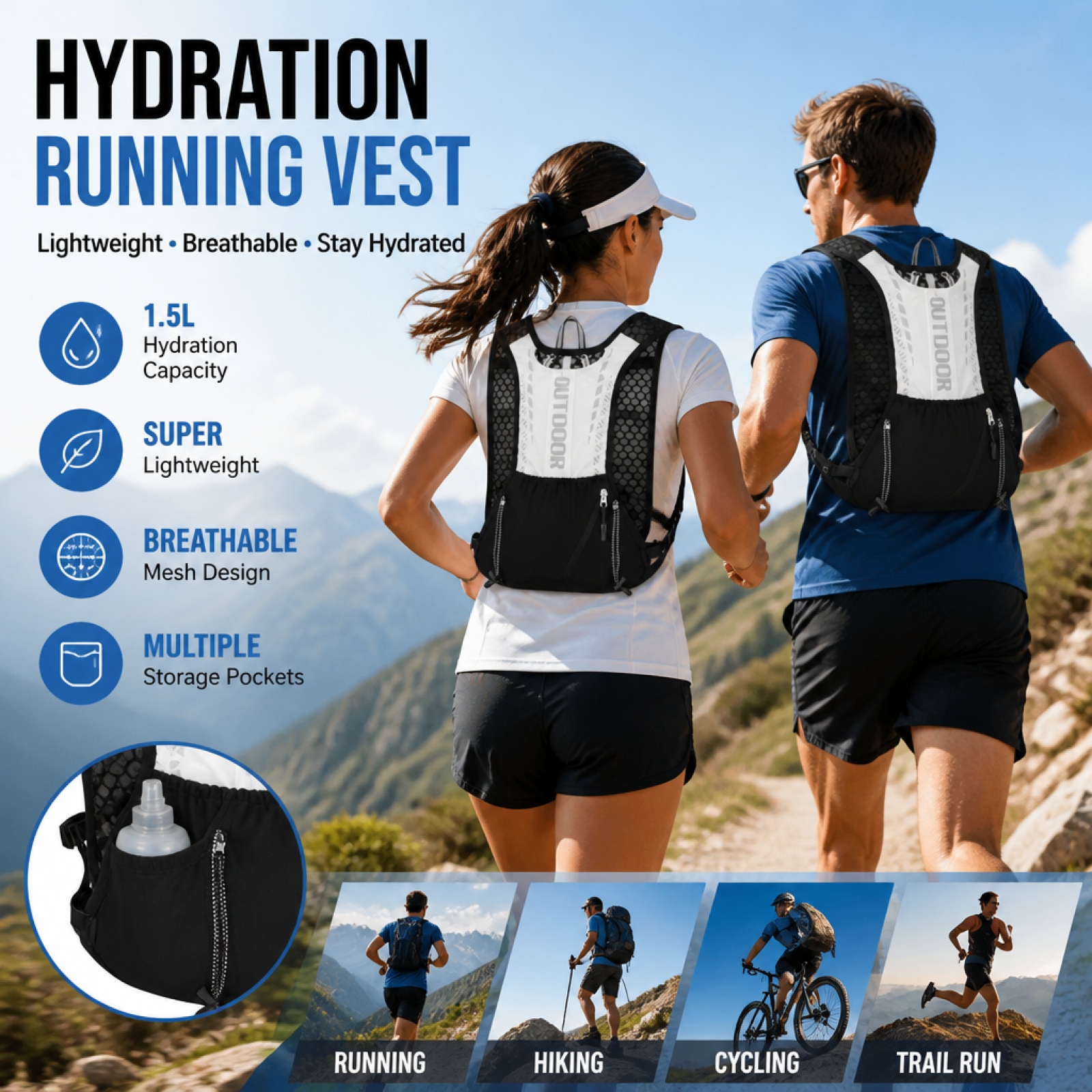 Long-Distance Water Vest Light - Running Gear Trail บทวิจารณ์และราคา