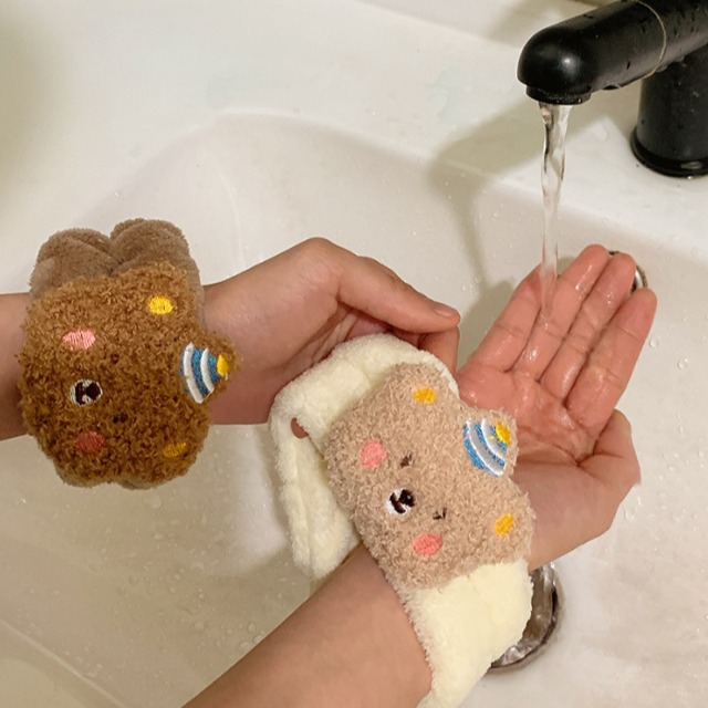 1Pair Cartoon Bear Face Wash H - Sweat Band Wrist บทวิจารณ์และราคา