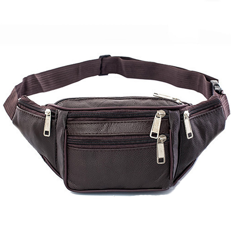 Leather Men Waist Chest Bag Th - Running Gear Bag บทวิจารณ์และราคา